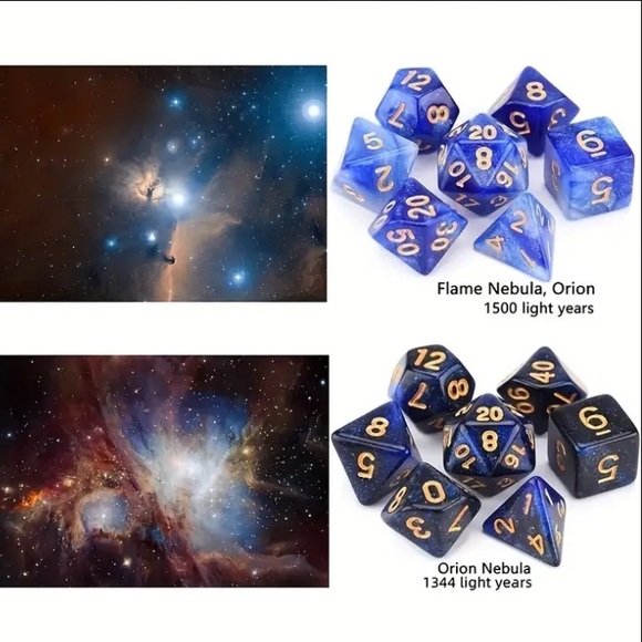 Galaxy Style Game Dice in 8 Color Sets - Picture 4 of 8